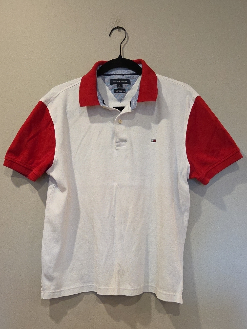 TOMMY HILFIGER White & Red Polo Shirt